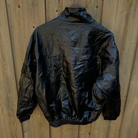 Vintage Nike Leather Jacket Large Black - Picture 13 of 15